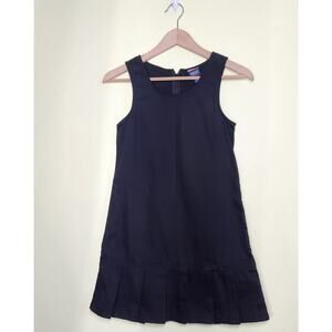 French Toast Girls School Uniform Ribbon Bow Pleated Jumper Dress Size 8 Navy